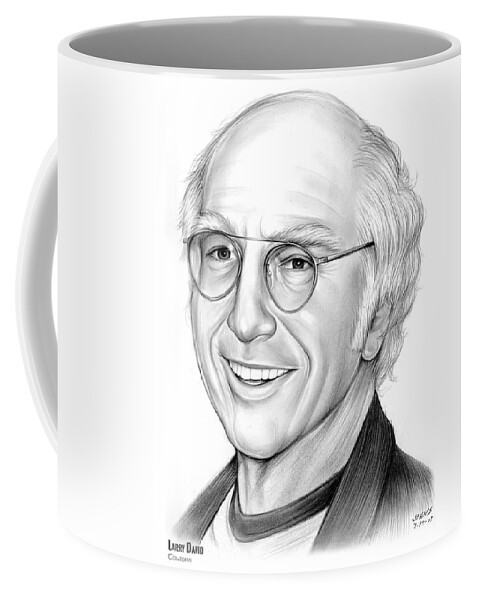 Larry David Coffee Mug featuring the drawing Larry David by Greg Joens