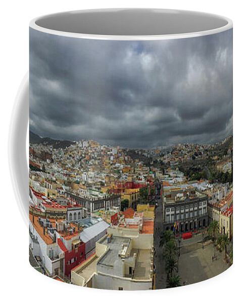 Architectural Coffee Mug featuring the photograph Las Palmas Panorama by Patricia Hofmeester