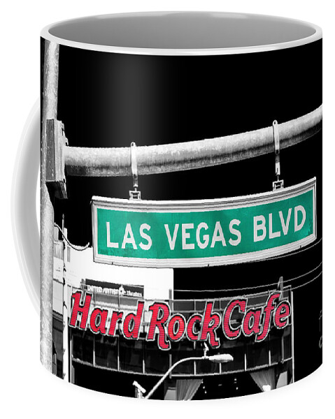 Las Vegas Blvd Sign Fusion Coffee Mug featuring the photograph Las Vegas Blvd Sign Fusion by John Rizzuto