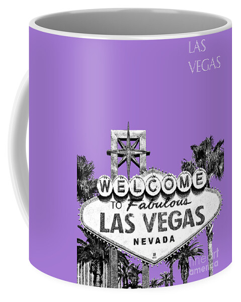 Architecture Coffee Mug featuring the digital art Las Vegas Sign - Purple by DB Artist
