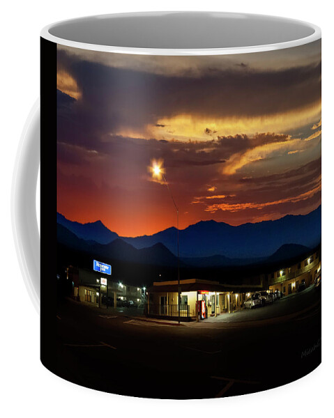 Last Chance Coffee Mug featuring the photograph Last Chance Motel by Micah Offman