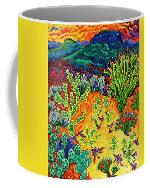 Arizona Coffee Mug featuring the painting Last Dance of the Day by Cathy Carey