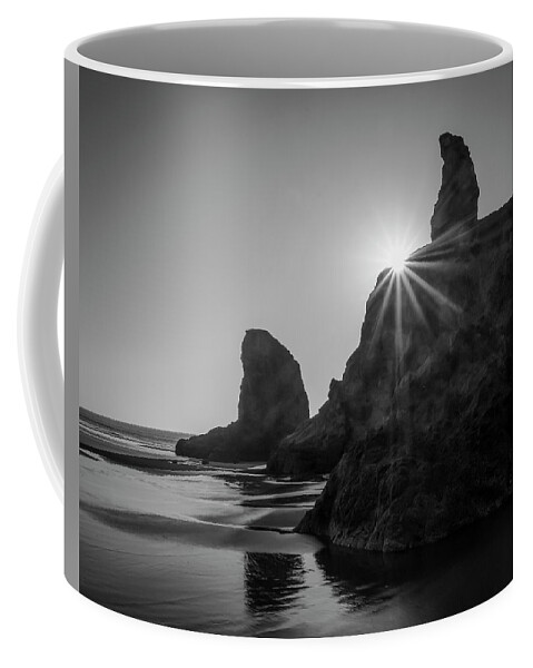 Photography Coffee Mug featuring the photograph Last light on the coast by Steven Clark