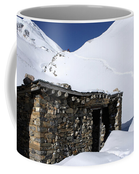 Nepal Coffee Mug featuring the photograph Last Outpost by Aidan Moran