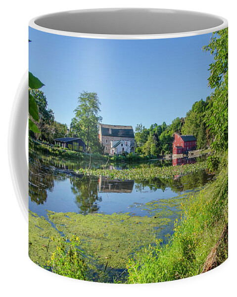 The Coffee Mug featuring the photograph Late Summer - The Red Mill on the Raritan River - Clinton New J by Bill Cannon
