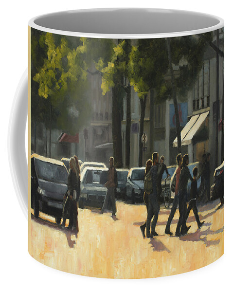 France Coffee Mug featuring the painting Latin Quarter two by Tate Hamilton