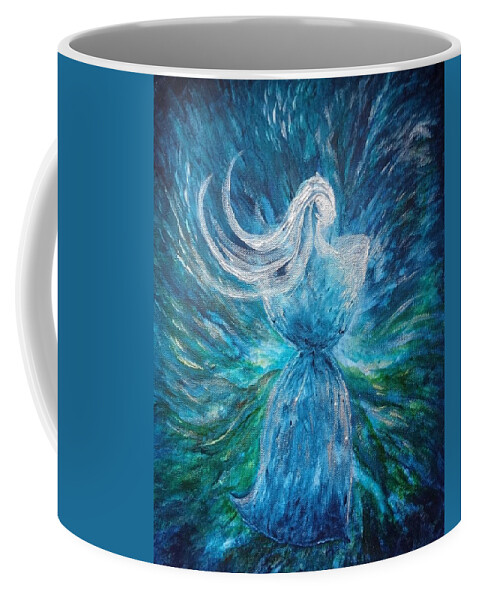 Latte Stone Coffee Mug featuring the painting Latte Stone Woman by Michelle Pier