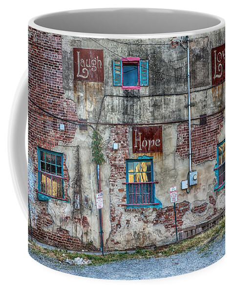 Photography Coffee Mug featuring the photograph Laugh Love Hope by John Haldane