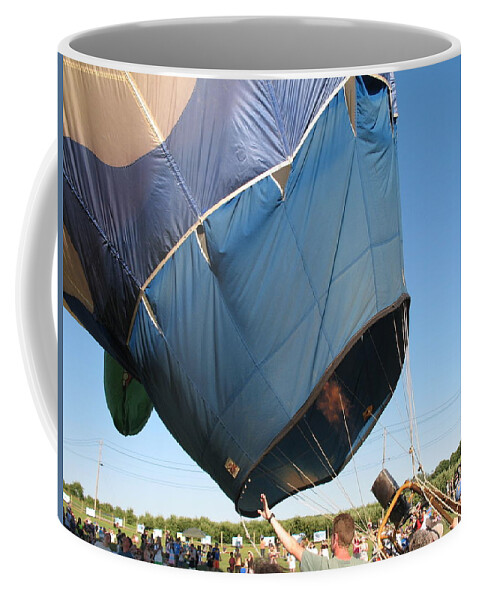 Hot Air Balloon Coffee Mug featuring the photograph Launching a Hot Air Balloon by Ed Smith