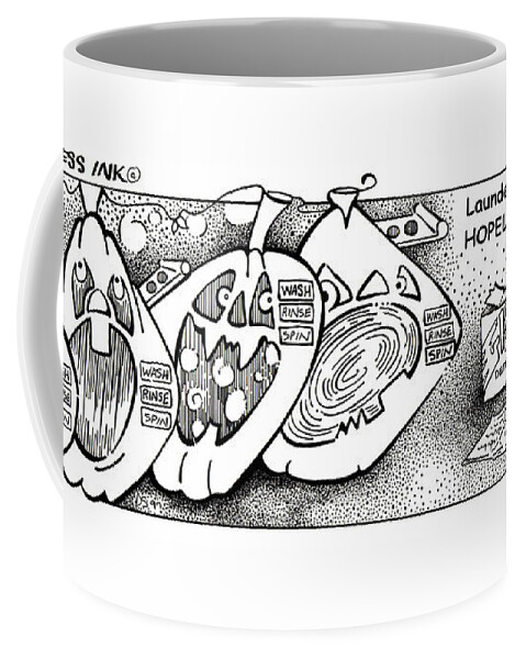 Comics Coffee Mug featuring the drawing Real Fake News Laundering Politicians by Dawn Sperry