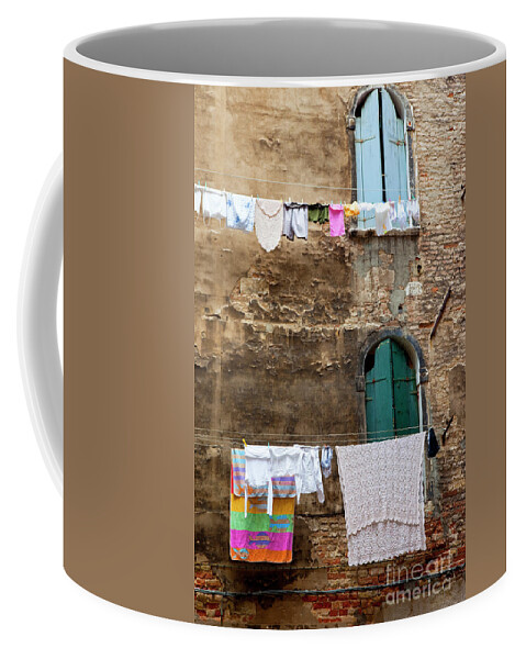 Laundry Coffee Mug featuring the photograph Laundry Day in Venice by Brian Jannsen