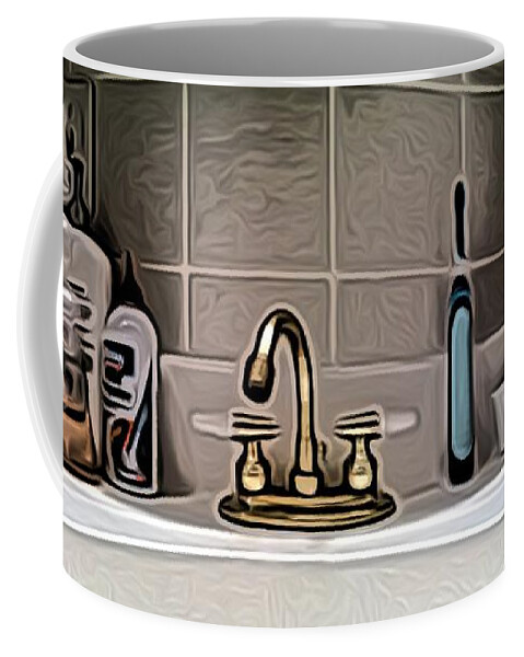 Lavatory Coffee Mug featuring the digital art Lav Pano by Ronald Bissett