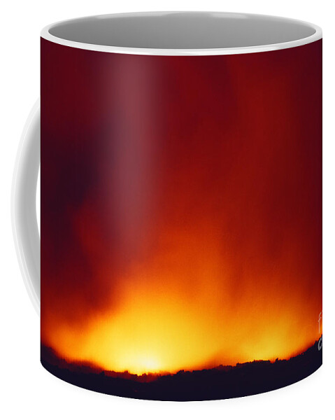 Active Coffee Mug featuring the photograph Lava At Night by Bob Abraham - Printscapes