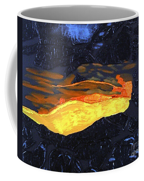 Lava Coffee Mug featuring the painting Lava Flow by Karen Nicholson