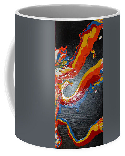 This Is An Acrylic Painting Using The Flow Technique. Each Color Is Mixed With A Medium So It Can Be Poured Onto A Canvas. The Canvas Is Tilted To Move The Colors Inn Different Patterns. Coffee Mug featuring the painting Lava Flow by Martin Schmidt