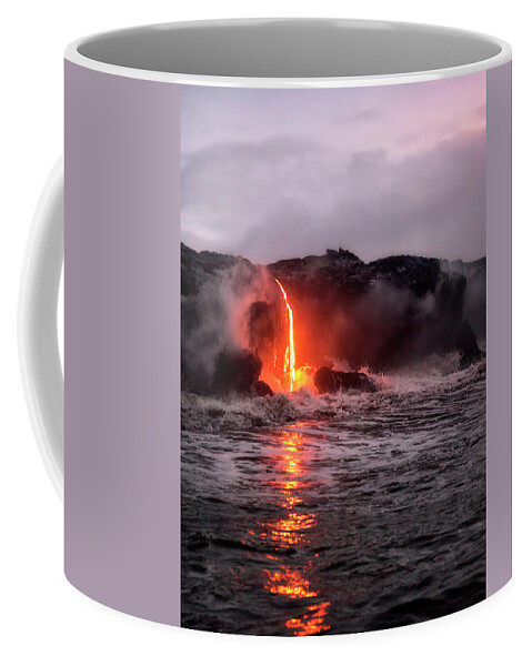 Hawai�i Volcanoes National Park Coffee Mug featuring the photograph Lava Pour by Nicki Frates