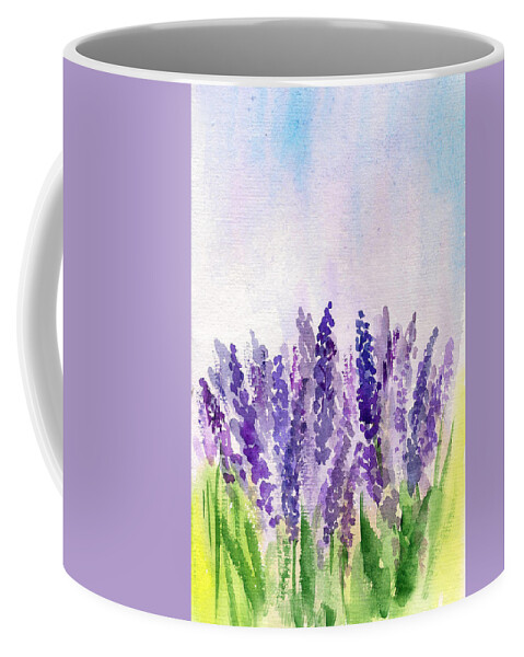 Lavender1 Coffee Mug featuring the painting Lavender field by Asha Sudhaker Shenoy