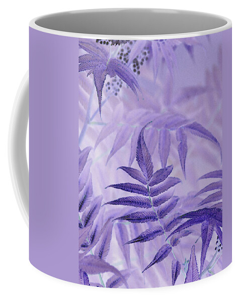 Mauve Leaves Abstract Coffee Mug featuring the photograph Lavender Leaves by Sandra Foster