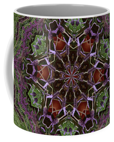 Buddhism Coffee Mug featuring the digital art Lavender Mandala 2 by Julia Underwood