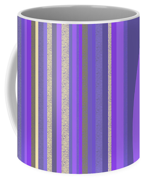 Lavender Random Stripe Coffee Mug featuring the digital art Lavender Random Stripes by Val Arie