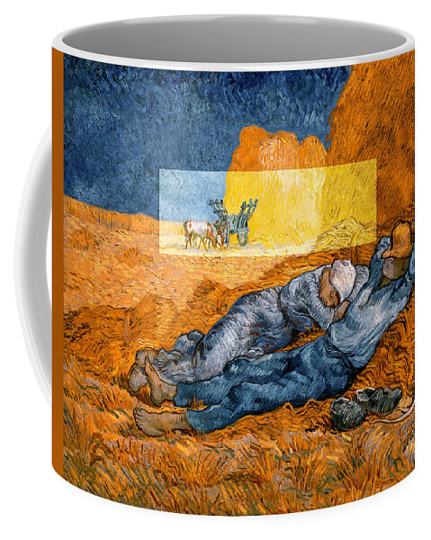 Postmodernism Coffee Mug featuring the digital art Layered 14 van Gogh by David Bridburg