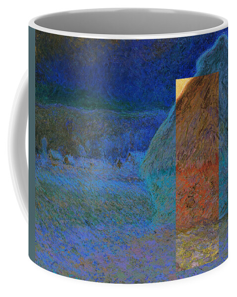 Abstract In The Living Room Coffee Mug featuring the digital art Layered 3 Monet by David Bridburg