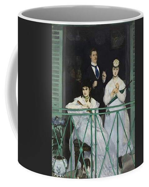 Manet - Le Balcon 1868 Paris Coffee Mug featuring the painting Le Balcon by MotionAge Designs