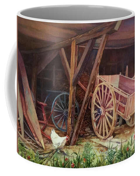 Country Coffee Mug featuring the painting Le Hangar A Foin by Francoise Chauray