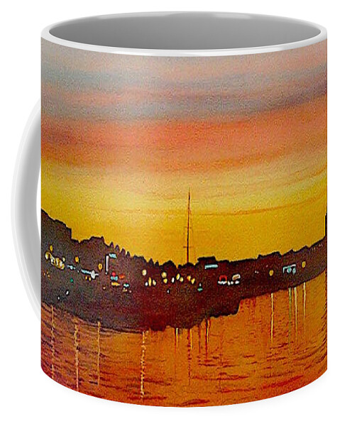 Port Coffee Mug featuring the painting Le Port - 18H - Sables D'Olonne - Vendee - France by Francoise Chauray