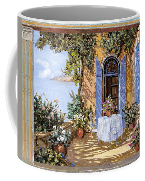 Blue Door Coffee Mug featuring the painting Le Porte Blu by Guido Borelli