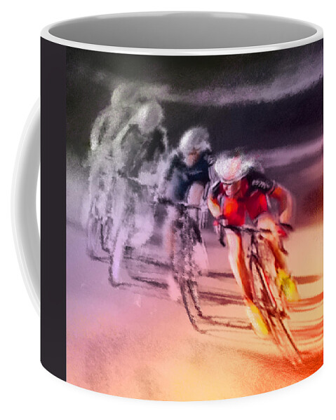 Sports Coffee Mug featuring the painting Le Tour de France 13 by Miki De Goodaboom
