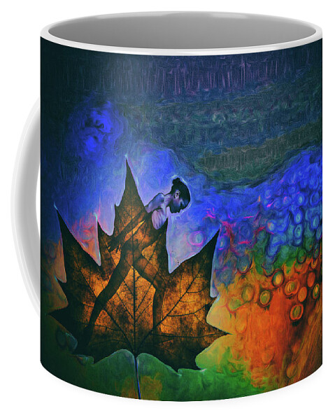 Dancer Coffee Mug featuring the photograph Leaf Dancer by James Bethanis