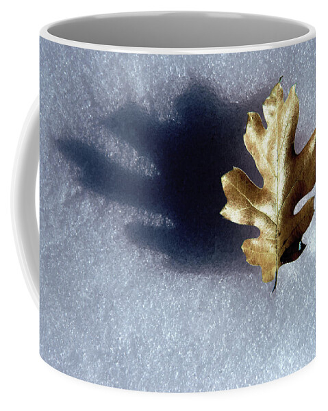Photography Coffee Mug featuring the photograph Leaf on Snow by Paul Wear