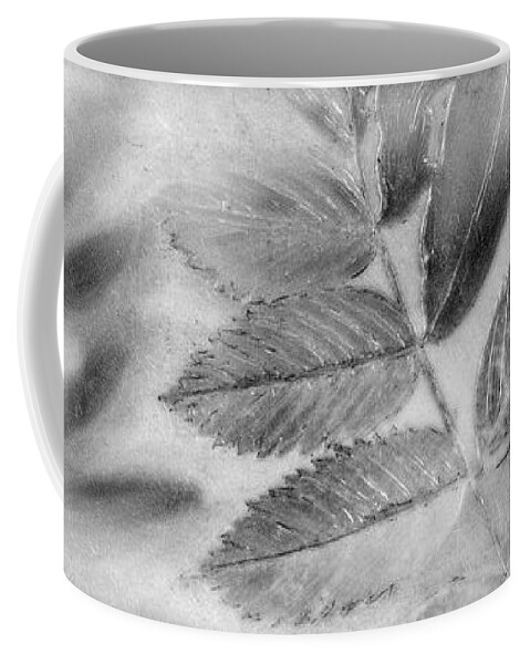 Encaustic Coffee Mug featuring the mixed media Leafage Lustre by Roseanne Jones