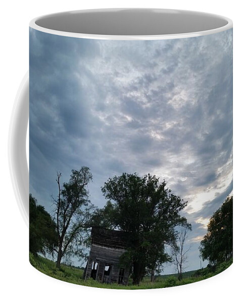 Abandoned Building Coffee Mug featuring the photograph Lean Into It by Caryl J Bohn