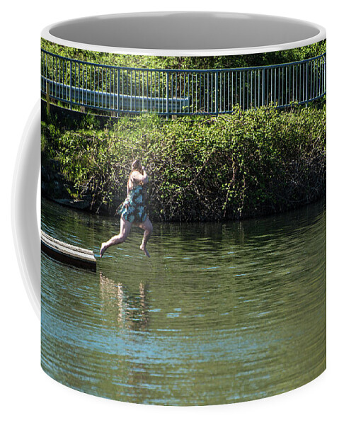 Leap Into Lake Whatcom Coffee Mug featuring the photograph Leap into Lake Whatcom by Tom Cochran