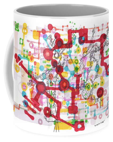 Learning Coffee Mug featuring the drawing Learning Circuit by Regina Valluzzi