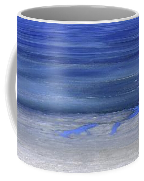 Abstract Coffee Mug featuring the digital art Leaves On The Ice Three by Lyle Crump