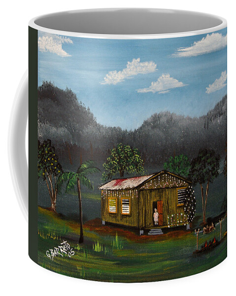 Lecheon A La Bara Coffee Mug featuring the painting Lecheon A La Bara by Gloria E Barreto-Rodriguez
