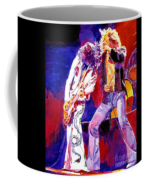 Led Zeppelin Coffee Mug featuring the painting Led Zeppelin - Page and Plant by David Lloyd Glover