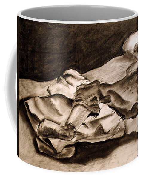 Interior Coffee Mug featuring the drawing Leg in Forty by Joseph A Langley