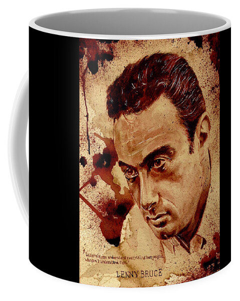 Ryan Almighty Coffee Mug featuring the painting LENNY BRUCE dry blood by Ryan Almighty