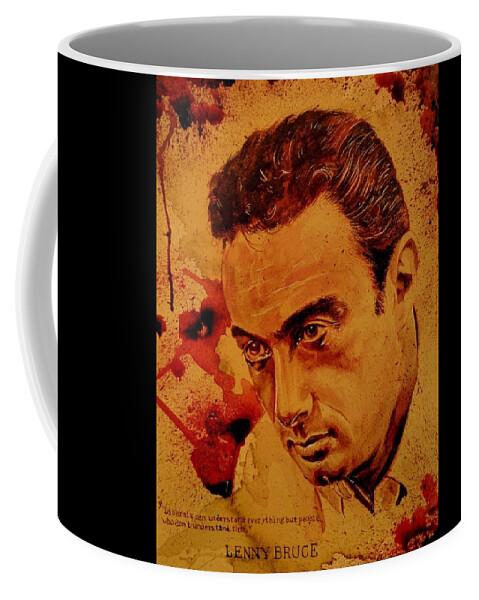 Ryan Almighty Coffee Mug featuring the painting LENNY BRUCE fresh blood by Ryan Almighty