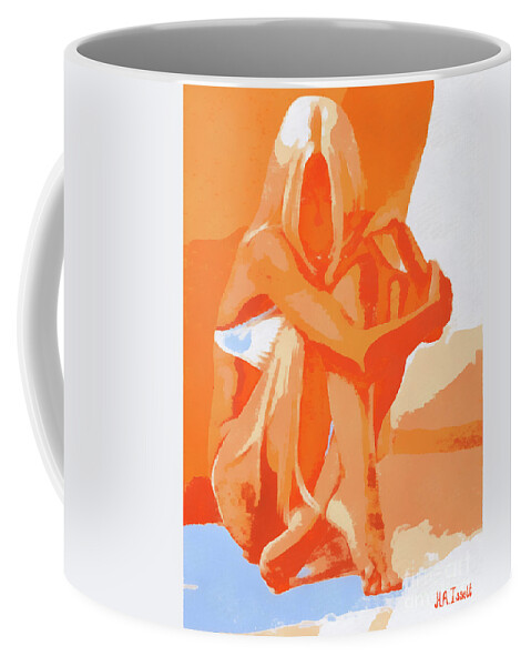 Female Coffee Mug featuring the digital art Leonora Sitting Pose by Humphrey Isselt