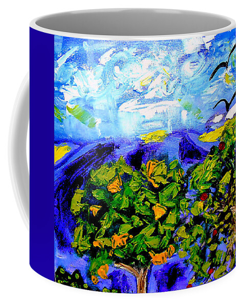 Crows Coffee Mug featuring the painting Les Corneilles by Rusty Gladdish