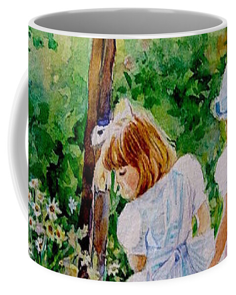 Girl Coffee Mug featuring the painting Les Fillettes by Francoise Chauray