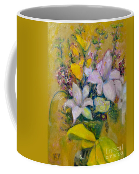 May Coffee Mug featuring the painting Les Fleurs de Mai by Karen Francis