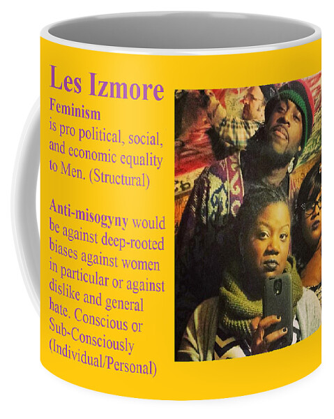 Meme Coffee Mug featuring the digital art Les Izmore Feminism by Adenike AmenRa