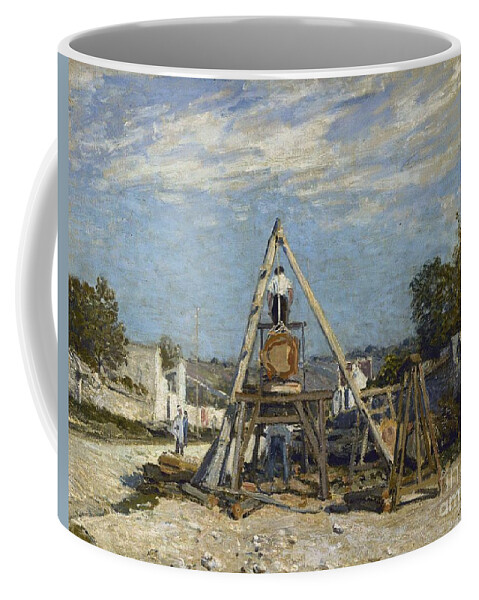 Alfred Sisley (1839-1899). les Scieurs De Long. Paris Coffee Mug featuring the painting Les Scieurs de long by MotionAge Designs
