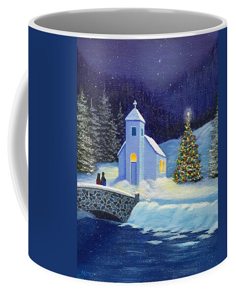 Church Coffee Mug featuring the painting Let It Snow by Marlene Little